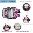 thumbnail image 3 of FORMRS Kids Backpack for School Unisex 17" Casual Bookbag Travel Daypack with Compartment Pockets, Purple Floral Leopard Pattern, 3 of 7