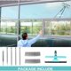 thumbnail image 4 of Limpiacristales profesional, kit de limpieza de cristales con 2 paños de microfibra y junta plegable, limpiacristales con mango de acero inoxidable extraíble de hasta 196 cm de largo para cristales de, 4 of 5