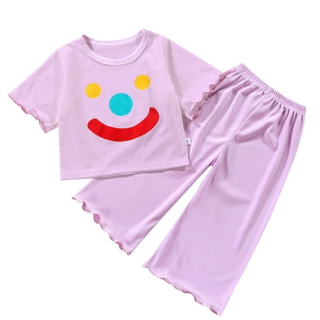 

2024 Girls Pajamas Summer Set for Baby Girls Cute Children s Air Conditioning Clothing Thin Home Wear 3-6 Month Boy Clothes Summer Teen Athletic Wear New Born Baby Boy Suit Set Cute Kid Crop Tops for