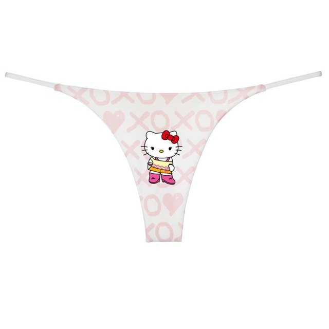 Ropa interior Sexy de Anime de Hello Kitty Sanrio, Tanga de estilo Harajuku, ropa interior de tentación delgada, regalo de cumpleaños Kawaii, chica caliente, imprescindible