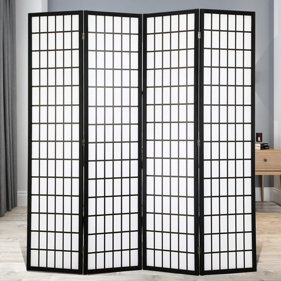 Dkelincs 4 Panel Room Dividers Folding Privacy Screen 6FT Portable Wood Partition Wall Dividers, White