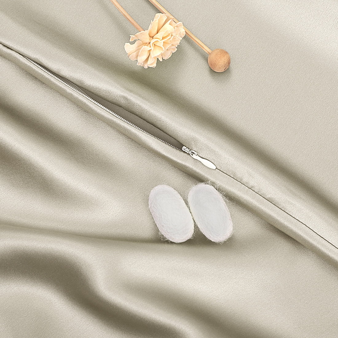 Unique Bargains 3 Pack 25 Momme Smooth Silk Pillowcase, Standard, Taupe