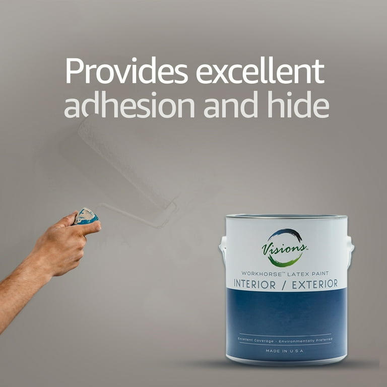 Visions Quality Workhorse Interior Exterior 1 Gallon Plymouth Grey Eggshell Paint Gray