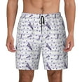 thumbnail image 3 of Uemuo Lavender Flowers Pattern Mens Swim Trunks Quick Dry Board Shorts with Mesh Lining, Stretch Beach Shorts Quick Dry No-Chafing Board Shorts-3X-Large, 3 of 9