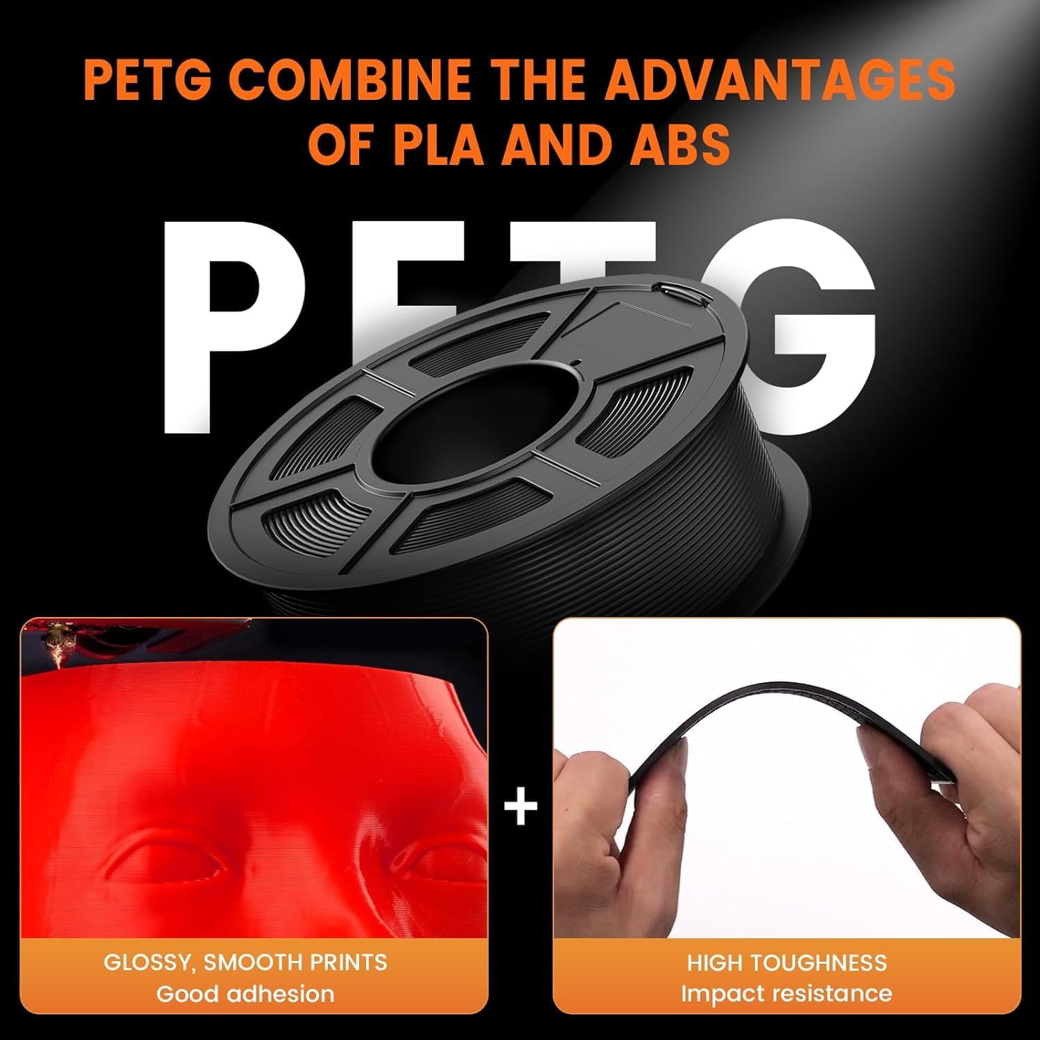 PETG Filament 1.75mm 1KG, 3D Printer Filament PETG, Strong Toughness, 1KG(330M) Filament High Precision, Dimensional Accuracy ±0.02mm,Transparent Blue