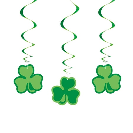 Shamrock St. Patrick's Day Hanging Decorations, 26in, 3ct