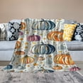thumbnail image 2 of Chilfamy Fall Blanket Pumpkin Blanket Super Soft Cozy Warm Lightweight Throw for Sofa Couch, 2 of 6