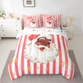 thumbnail image 2 of Homewish Santa Claus 7-Piece Twin Bedding Sets for Teens Boys Girls,Geometric Stripes Bedding Comforter Set,Xmas Snowflake Breathable Sheet Sets,Lightweight Room Decor,Reversible, 2 of 8