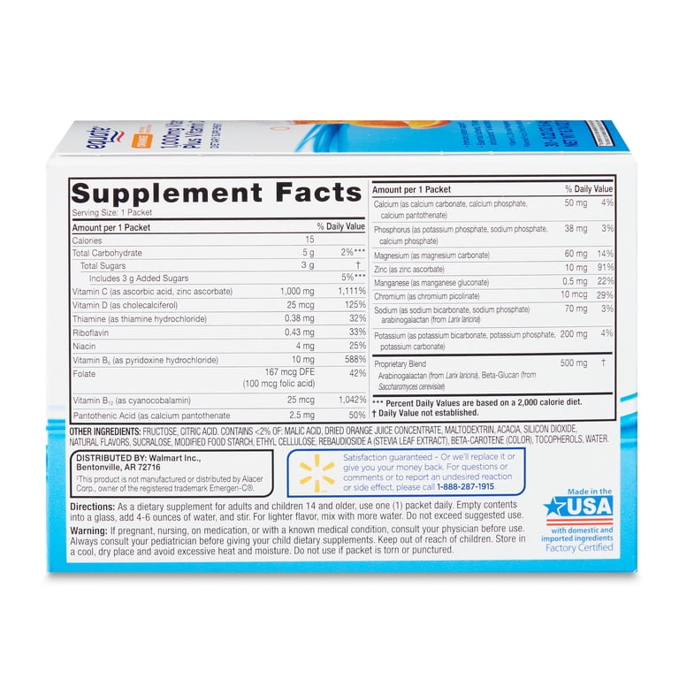 Equate Vitamin C Plus D & Zinc Orange Powder, 30 Count photo 5