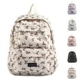 thumbnail image 2 of ibiyuan School Backpacks Bow Decor Laptop Lightweight Travel School Bag for Ages 10 to 18, High School, University, Campus, Vacation, Outdoor Activities, 2 of 9