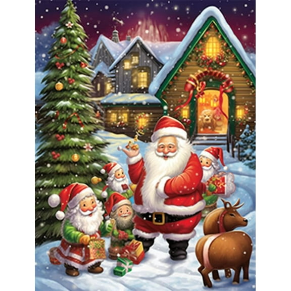 Jigsaw Puzzles 500 Pieces For Adults Village Christmas Santa Claus Wooden Educational Training Decompression Difficult Funny Wall Art Gift