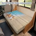 thumbnail image 4 of XYZCANDO Coastal Starfish Print RV Sofa Slipcover Set, Stretch Camper Bench Cushion & Backrest Protector, Washable Recreational Vehicle Upholstery Cover for Travel, 4 of 7