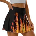 thumbnail image 3 of Uorisango Yellow Flame Golf Skorts with Pockets Casual Versatile Tennis Golf Skirts for Women with Shorts Underneath Stretchy Outing Wear for Workout Sports, 3 of 7
