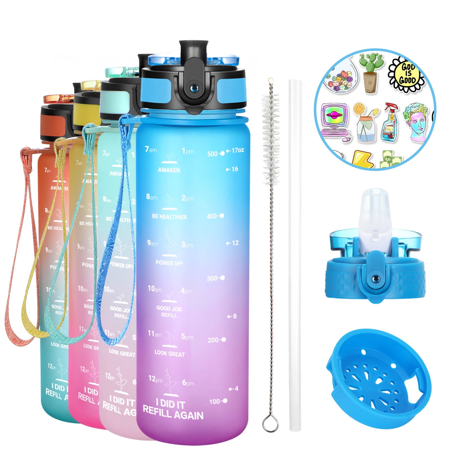 wedrink Kids Water Bottle with Straw BPA-Free Tritan Leak-Proof Sports  Water Bottle for School (12 OZ, Grey)