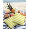 thumbnail image 3 of Pack of 2 Outdoor Pillow Covers, Yellow and White Stripes Waterproof Square Throw Pillowcase Cushion Decorative Pillow Covers for Couch Patio Tent, 24x24 in, 3 of 6