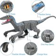 thumbnail image 3 of Juguetes de dinosaurio de control remoto, dinosaurio robot que camina con luz LED y rugido kaili Sencillez, 3 of 5