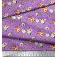 thumbnail image 2 of Soimoi Purple Cotton Cambric Fabric Leaf Floral Print Sewing Fabric Yard 56 Inch Wide, 2 of 3