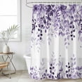 thumbnail image 6 of Purple Shower Curtain Set - Extra Long 72" x 96" Washable Bathtub Curtain with 12 Hooks, Eucalyptus Leaves Waterproof Fabric Stall Shower Curtains for Bathroom/Bathtub Décor, 6 of 6