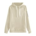 thumbnail image 4 of Fiaer,Women's Oversized Long Hoodies,Womens Loose Fit Fashion Solid Color Drawstring Hooded Sweatshirts with Zipper Pocket Beige XXXL, 4 of 4
