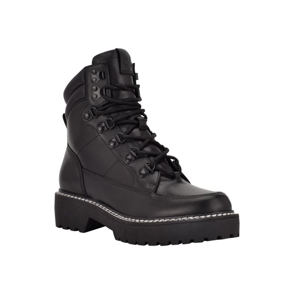 Calvin Klein Womens Shania Leather Lace-up Combat & Lace-up Boots