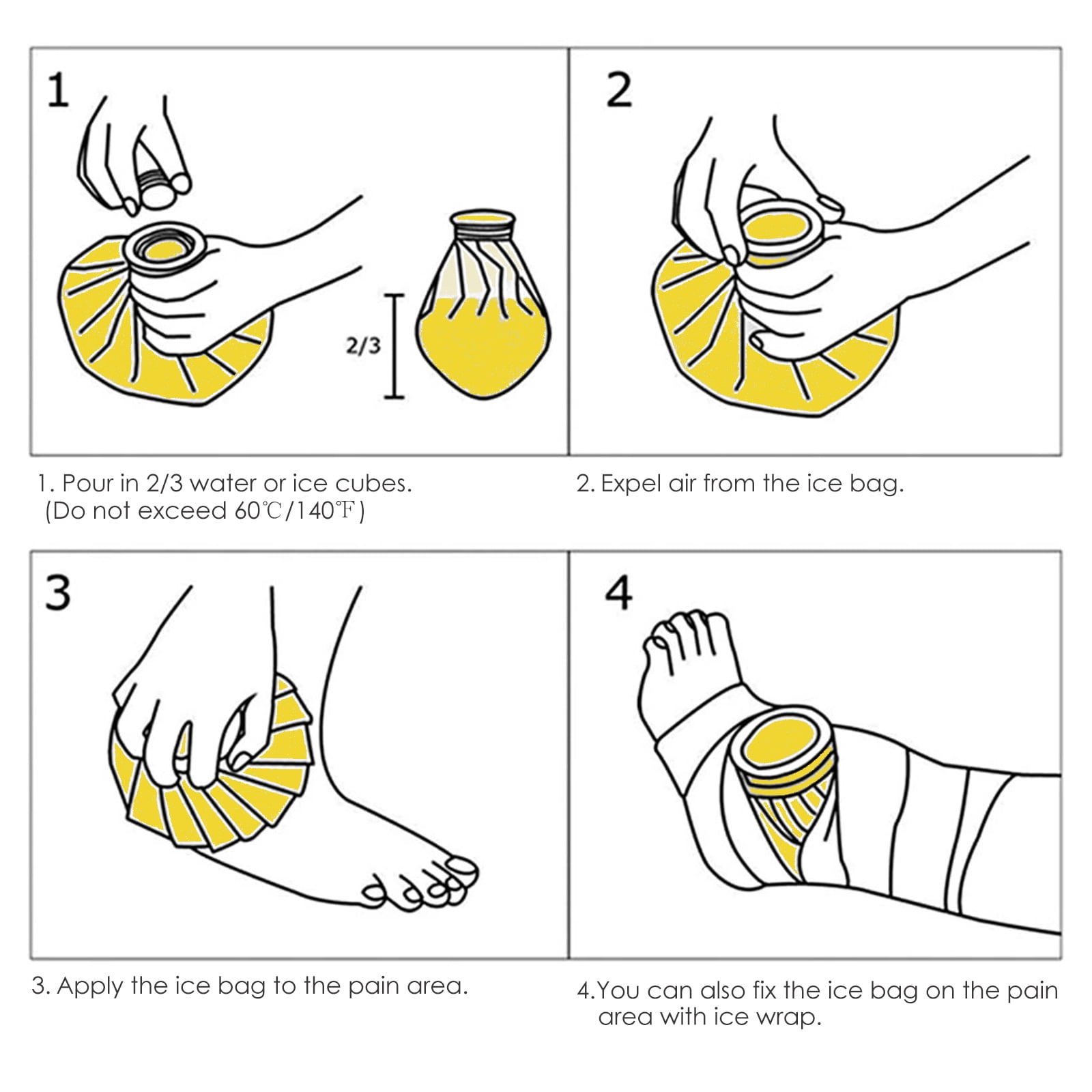 Ueasy Ice Packs for Injuries Reusable Cold Pack for Cold Compress Refillable Ice Bags with 2 Wraps for Kids Teenagers Adults Swelling Bruises Wisdom Teeth Breastfeeding Headaches
