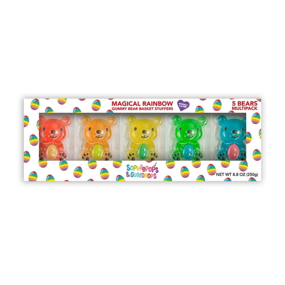 Sophiepops & Gumdrops Magical Rainbow Gummy Bear Basket Stuffers (5 Piece Set) Allergen Free