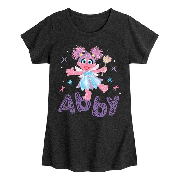 Sesame Street - Scribble Abby Cadabby - Girls Fitted Short Sleeve Graphic T-Shirt