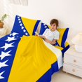 thumbnail image 3 of Manfei Bosnia Flag Bed Sheets,Blue Yellow White Full Size Sheets,4-Piece,1 Flat Sheet, 1 Fitted Sheet and 2 Pillowcases, 3 of 6