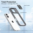 thumbnail image 6 of Hootek Clear Case Compatible with iPhone 16 Plus, Sliding Lens Cover Protector, Transparent Phone Case with Colored Frame, Shockproof and Scratch-Resistant Acrylic Back iPhone 16 Plus, 6 of 7