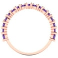thumbnail image 5 of 0.98 ctw Wedding Band for Women - 18K Rose Gold Natural Amethyst Stackable Eternity Ring, 5 of 6