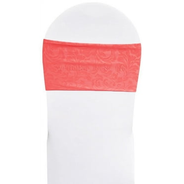 5 Pack Spandex Chair Sashes Red Ruffled Style - Wide Easy to Use ...