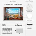 thumbnail image 2 of Rustic Wooden Window View Autumn Landscape Photograph Golden Fields and Blooming Flowers Wall Art Decor for Living Room Bedroom or Office Universal decoration Framed, 2 of 6