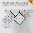 thumbnail image 4 of Yayeee Oven Mitts and Pot Holder Set of 2 Heat Resistant Kitchen Gloves Baking Hot Pad, Light Blue Checkered Heart, 4 of 5