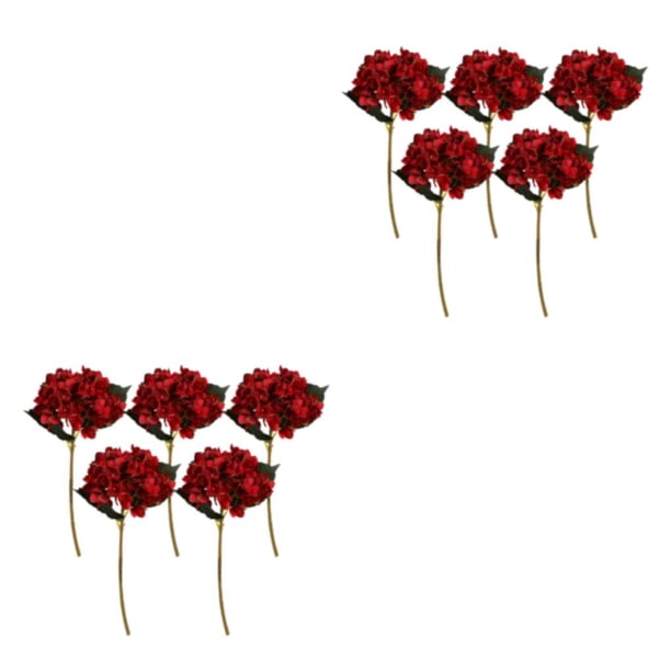 Wosthever Ramo artificial hecho a mano no tóxico exquisito de 5 piezas para ocasiones especiales Aspecto realista para bricolaje rojo Rojo brillante 2piezas