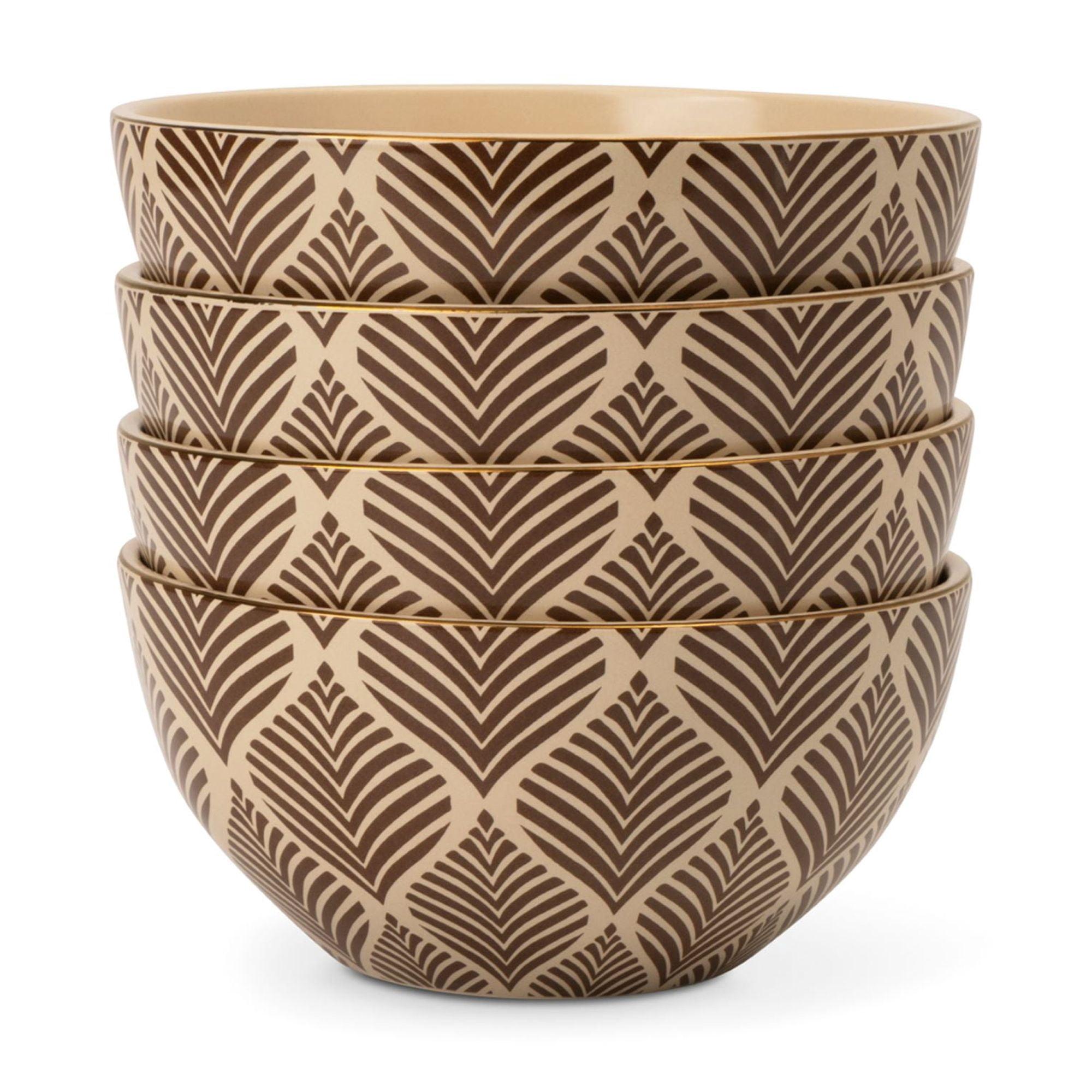 Thyme & Table 4-Pack Stoneware Cereal Bowls, Ocee Leaf
