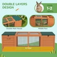 thumbnail image 4 of PawHut Rabbit Hutch Outdoor Wooden Bunny Cage w/ Openable Tops, 4 of 10