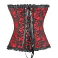 thumbnail image 4 of MISS MOLY Women's Sexy Satin Overbust Corset Lace up Busiter Shapewear Outfit, CZ815, 4 of 6