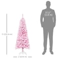 thumbnail image 2 of Pink 60" Snow-Flocked Pencil Christmas Tree | Auto Open, Slim Design for Living Room & Holiday Decor | Artificial Xmas Tree with Steel Base, 2 of 7