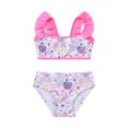 thumbnail image 3 of HULIJA Kids Girls Mermaid Bikini Tankini Set Ruffles Tank Top with Briefs Bottoms 2 Piece Bathing Pegasus Colorful 4T, 3 of 7