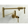 thumbnail image 3 of Kingston Brass KS4107DL Concord Two-Handle 1-Hole Wall Mount Pot Filler Faucet in Brushed Brass, 3 of 8