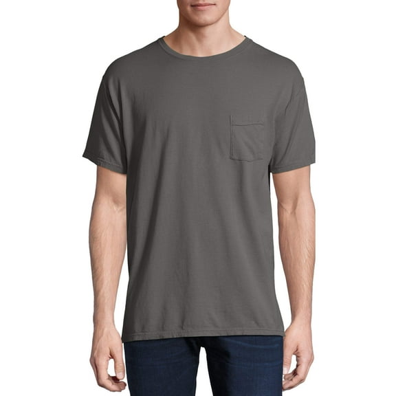 Hanes Men's and Big Men's ComfortWash Short Sleeve Pocket Tee, Up To Size 3XL