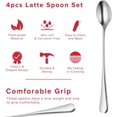 thumbnail image 3 of LAICAIW Long Handle Latte Coffee Spoons Stainless Steel Set of 4 Multipurpose Coffee Bar accessories Ice Tea Spoon Suitable for Cocktail Stirring Espresso, Tea Mixing, Milkshake, Cold Drink & Dinner, 3 of 6
