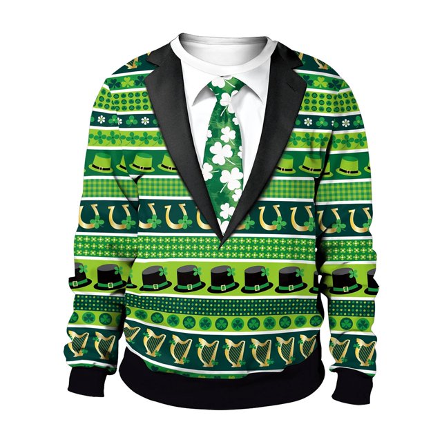 PMUYBHF Homme Hommes Chandails à Capuchon Chandail Homme Printemps et Automne Grande Fleur Tout Imprimé Manches Longues Col Rond Sans Capuche Floral Tendance Mode Chandail de Base Chandail Hommes Grande Taille