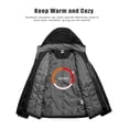 thumbnail image 6 of Little Donkey Andy Men's Lightweight Winter Jacket Hooded Windproof Warm Insulated Jacket for Ski Hiking (Pure Black S), 6 of 6