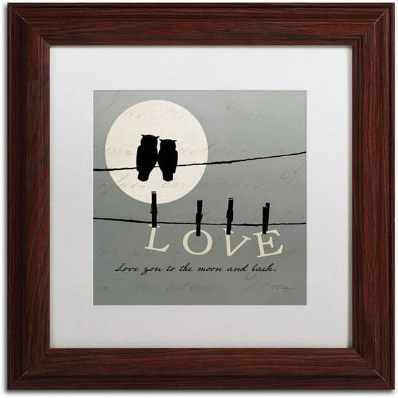 Trademark Fine Art "Moon Lovers I" Canvas Art by Pela Studio, White Mat, Wood Frame