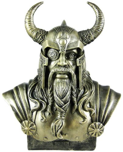 Norse Viking Warrior God Odin The Alfather Bust Statue Ruler Of Asgard Figurine 