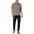 thumbnail image 2 of INSPIRE CHIC Striped T-Shirt for Men's Stripes Short Sleeve Tee Top Crew Neck Casual t Shirt S Black White, 2 of 6