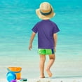 thumbnail image 4 of FORMRS Boys Rash Guard Short Sleeves Swim Shirt Quick Dry UPF 50+ Sun Protection, Sizes 3-12T, Gradient Love, 4 of 6