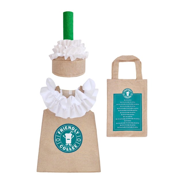 Conjunto de disfraz de café creativo y único para Halloween, disfraz de cosplay para el escenario de carnaval Niños M
