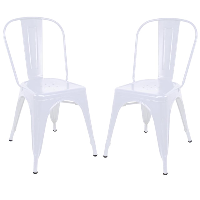 Silla Tolix Blanco Metal 2 Pzas Comedor Restaurante Exterior blanco KingsHouse COMBO-KH-98